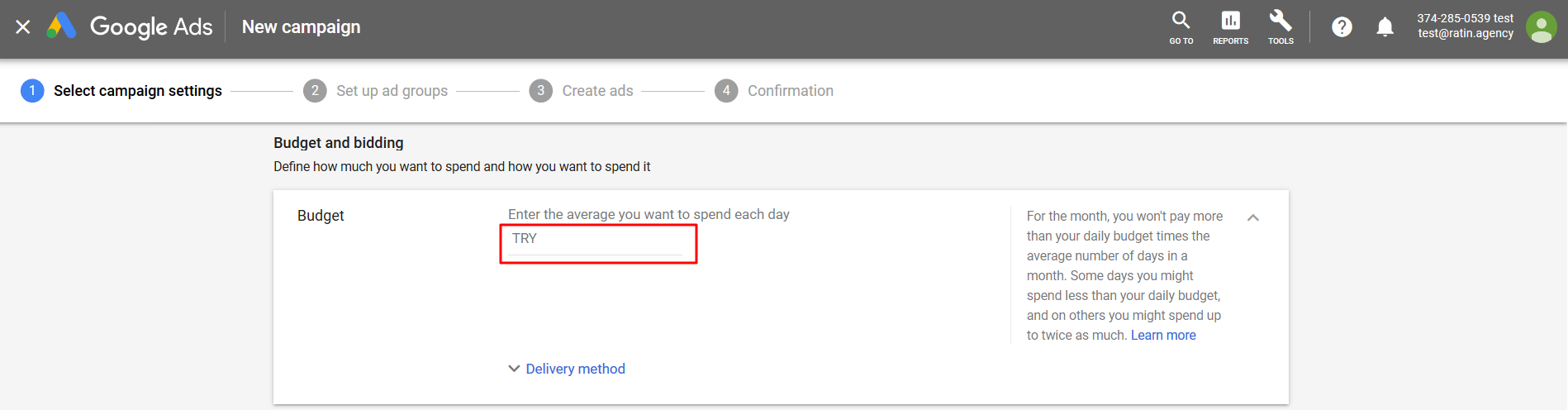 تعیین بودجه روزانه کمپین گوگل ادوردز