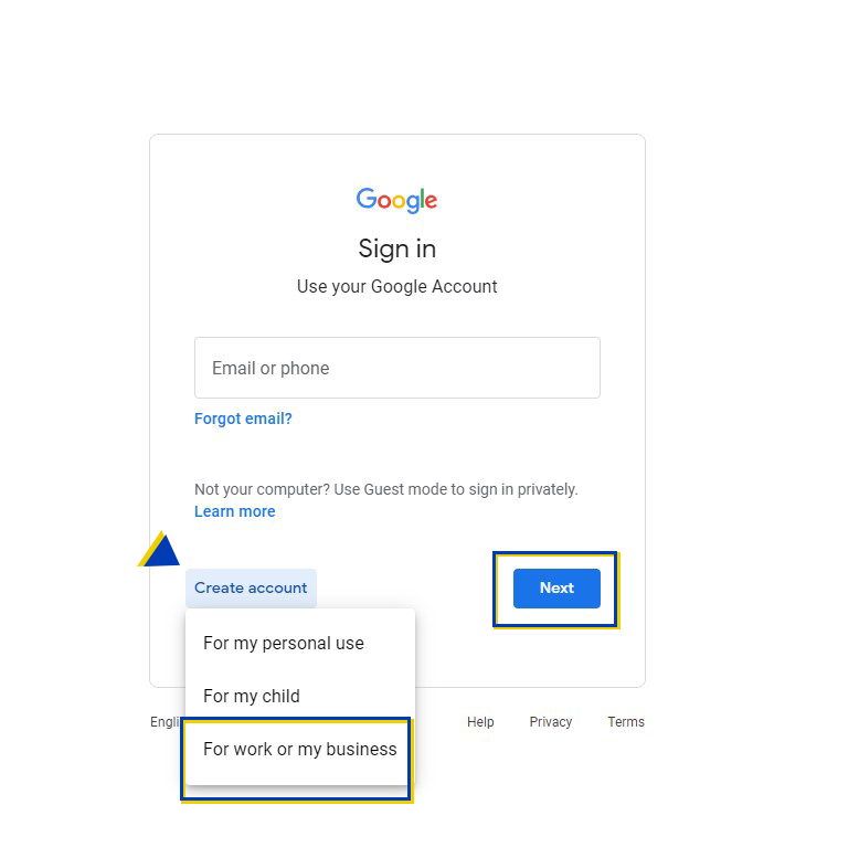 ایجاد اکانت گوگل با ایمیل اوت لوک