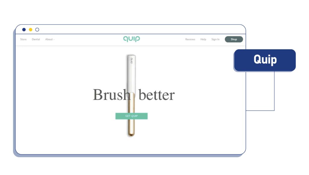 Quip در وبسایت خود از فضای خالی به ساده‌ترین حالت ممکن، اما هدفمند استفاده کرده است.