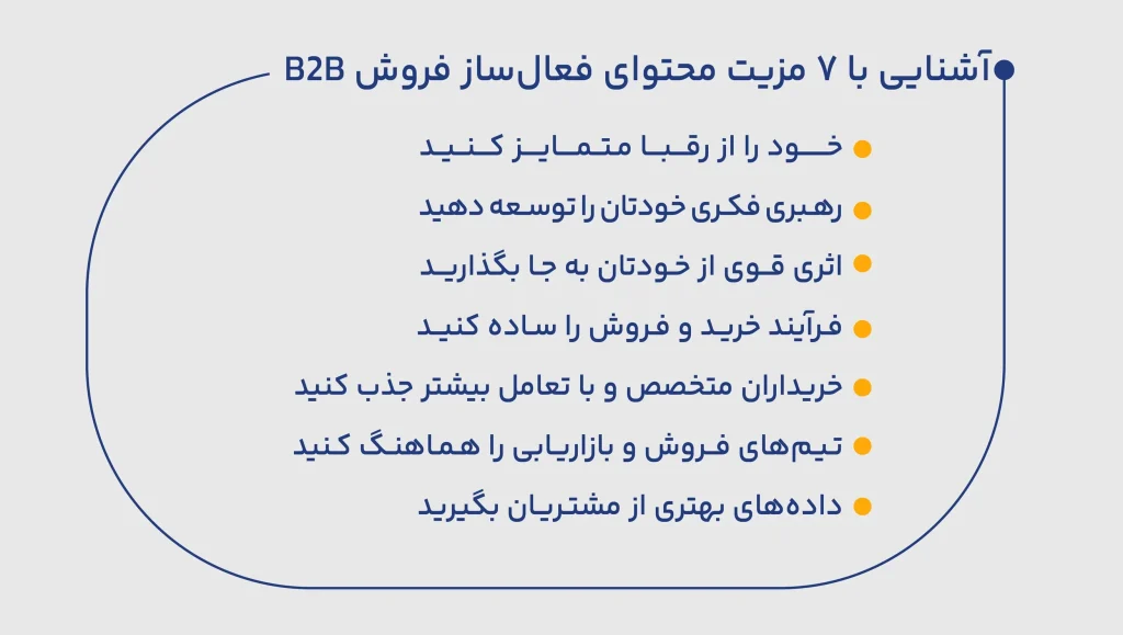مزیت محتوای حرفه ای برای فروش b2b